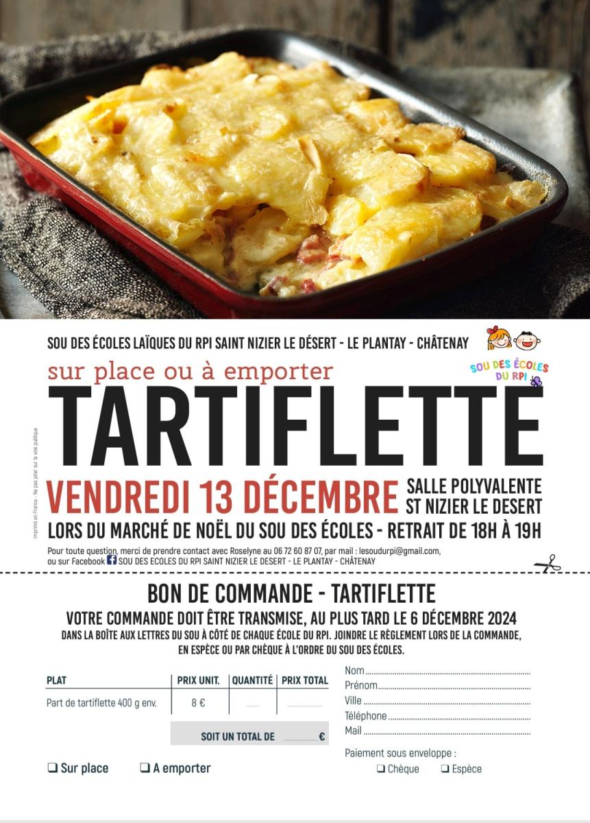 Sou des écoles - commande de tartiflette