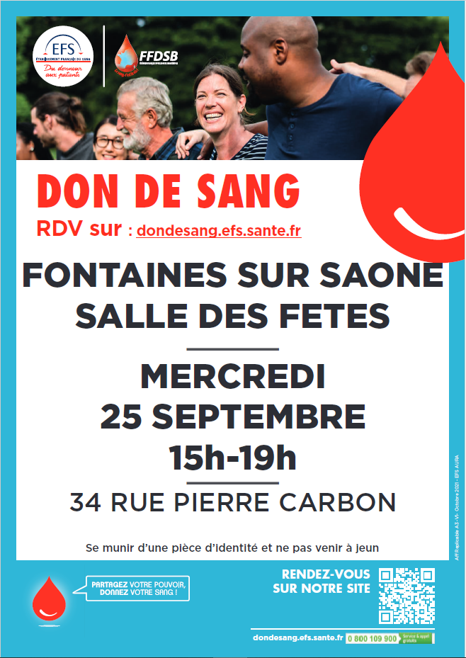 Don de sang à Fontaine-sur-Saône ?