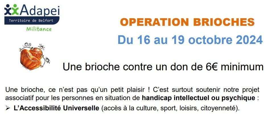 Recherche de bénévoles : opération brioches de l'ADAPEI 90 (1/1)