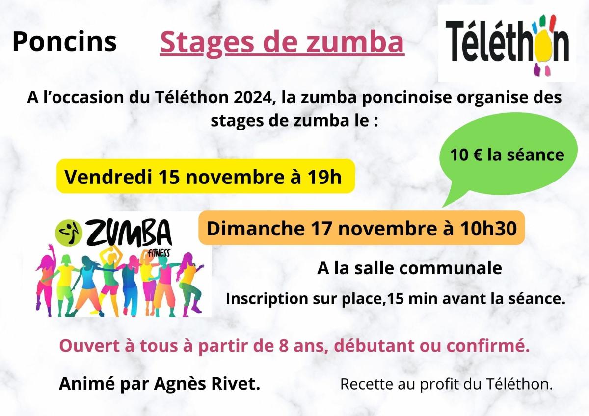 Téléthon 2024 : Stages de Zumba