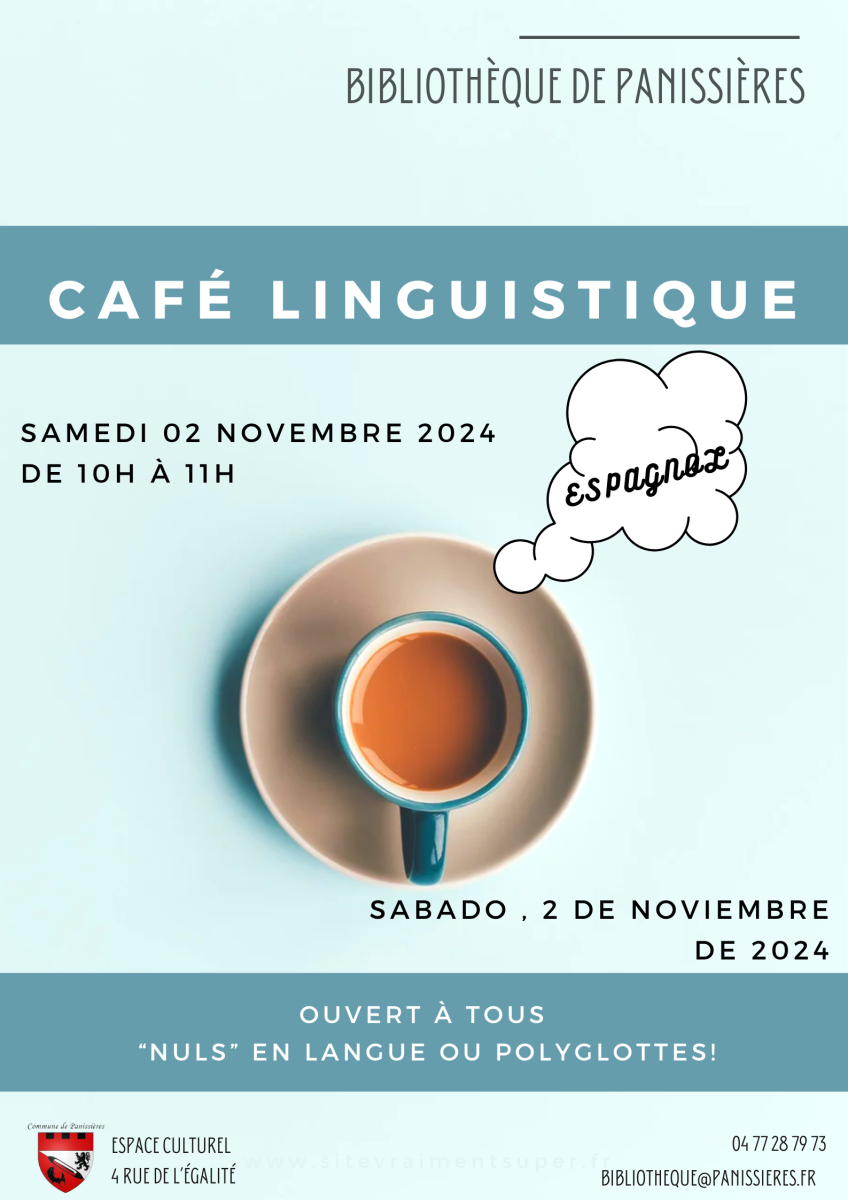 Sam 2 novembre café linguistique espagnol à la bibliothèque