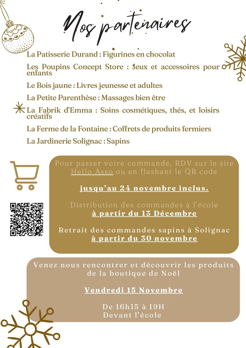 La Boutique de Noël de l'APE Les Petits Montjoviens.