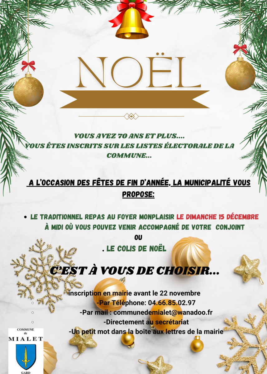 Repas des ainés ou colis de Noël