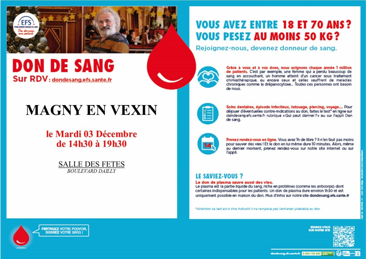 [Don de sang] Mardi 3 décembre 📆