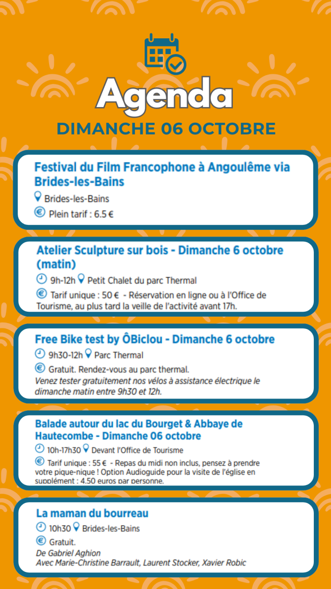 PROGRAMME ANIMATIONS DU JOUR