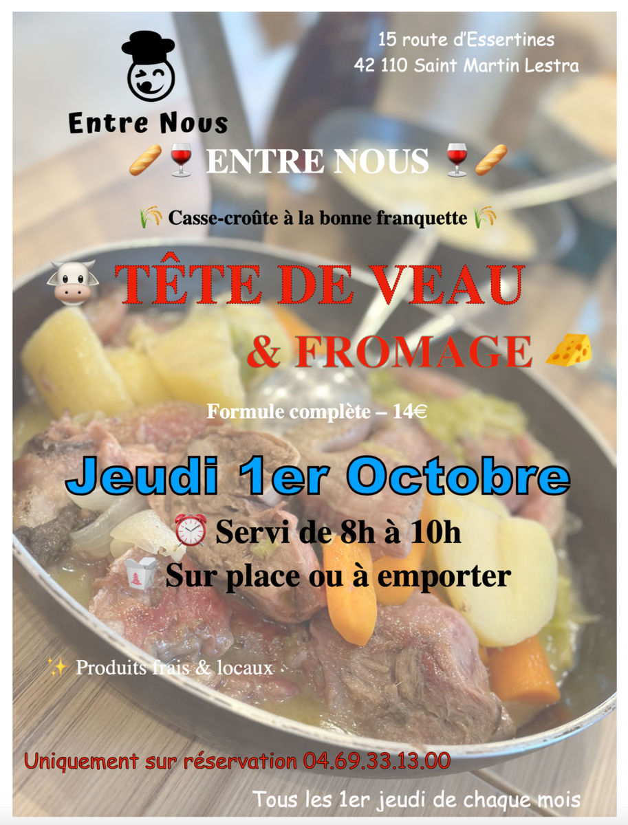 ENTRE NOUS -Casse-croûte du jeudi 1er octobre