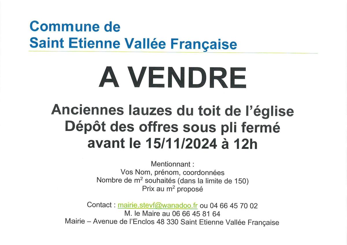 Ventes anciennes lauzes