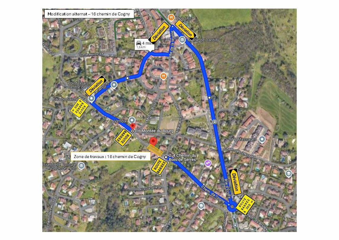 ⚠ Info travaux : n° 16 Chemin de Cogny ⚠