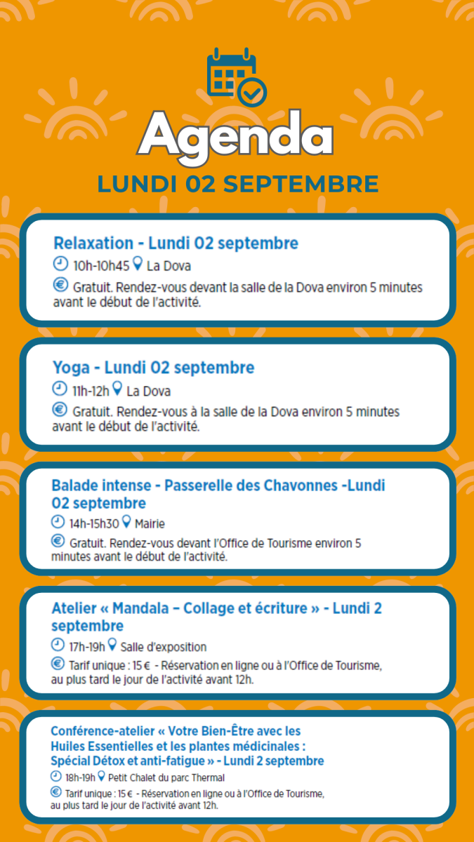 PROGRAMME ANIMATIONS DU JOUR