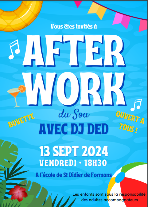 NE RATEZ PAS L'AFTERWORK DU SOU DES ÉCOLES ! (1/1)