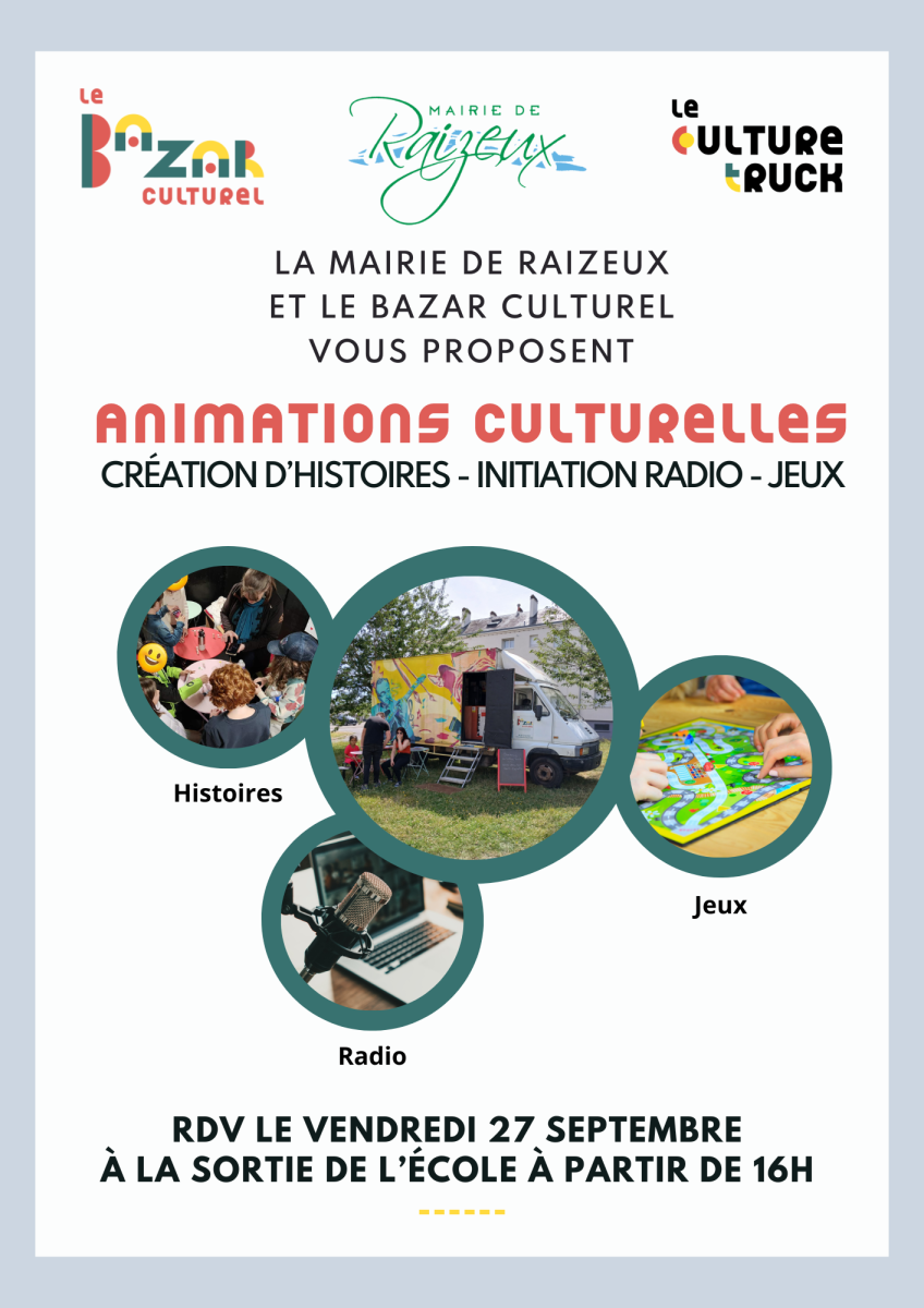 Animations culturelles vendredi 27 septembre (1/1)