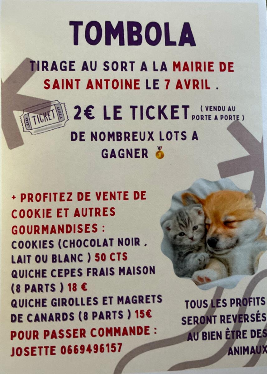 Tombola pour le bien être animal