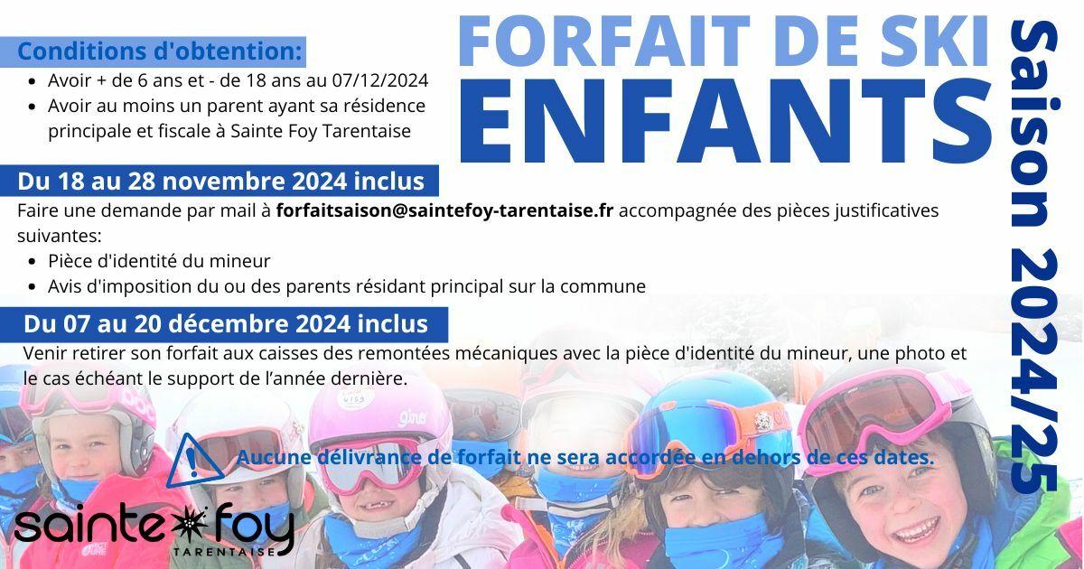 FORFAITS DE SKI JEUNES DE LA COMMUNE