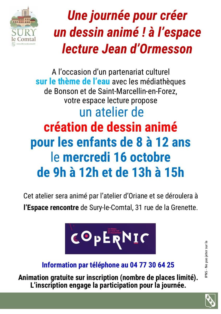 Espace lecture Jean d'Ormesson : animation