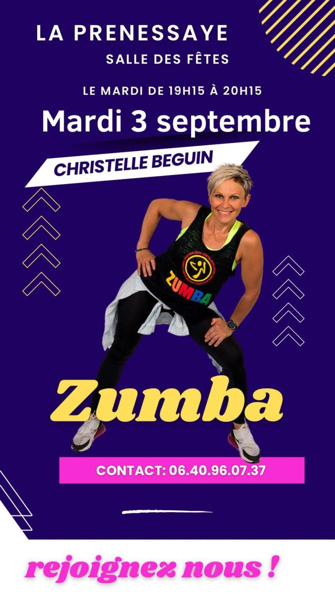 Reprise des cours de zumba mardi 3 septembre