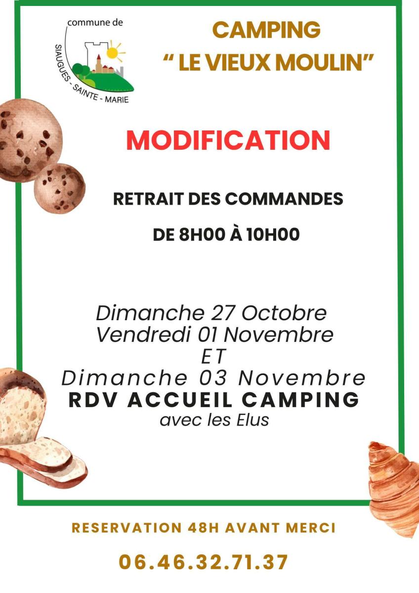 DEPOT DE PAIN DES DIMANCHES ET 1ER NOVEMBRE