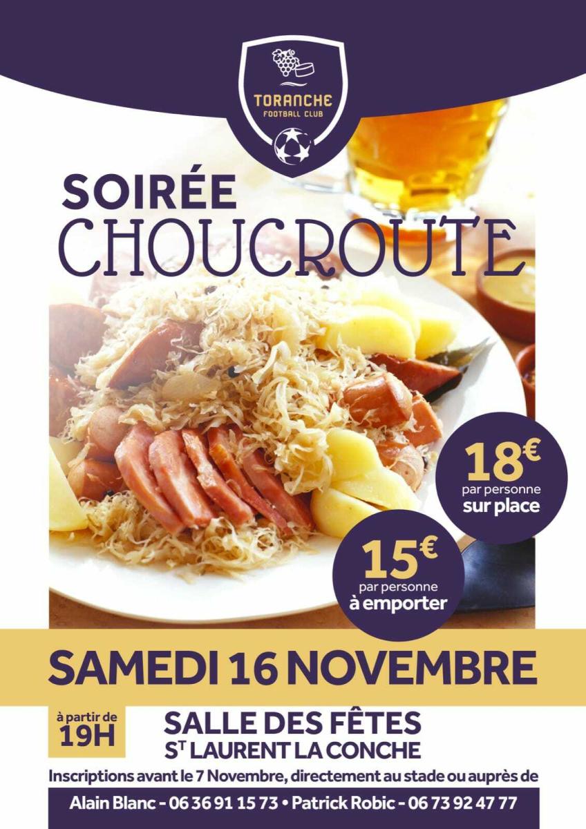 TORANCHE FOOTBALL CLUB SOIRÉE CHOUCROUTE 16 NOVEMBRE