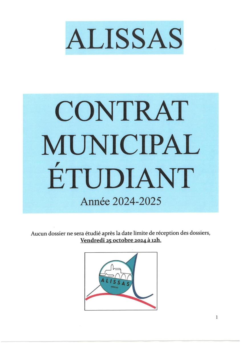 ‼️Rappel: Contrat municipal étudiant💶