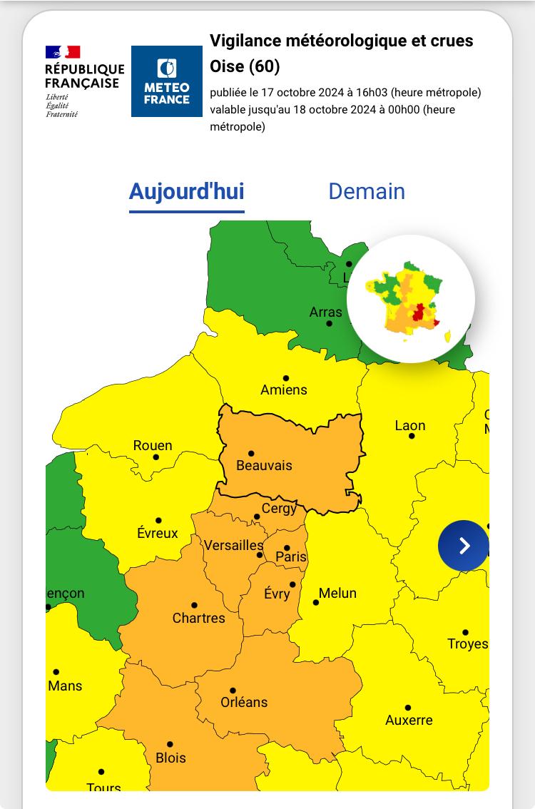 Alerte météo orange pluie inondations w