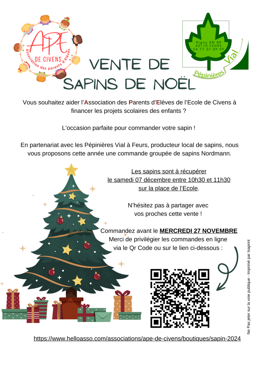 Vente de sapins de Noël 🎄