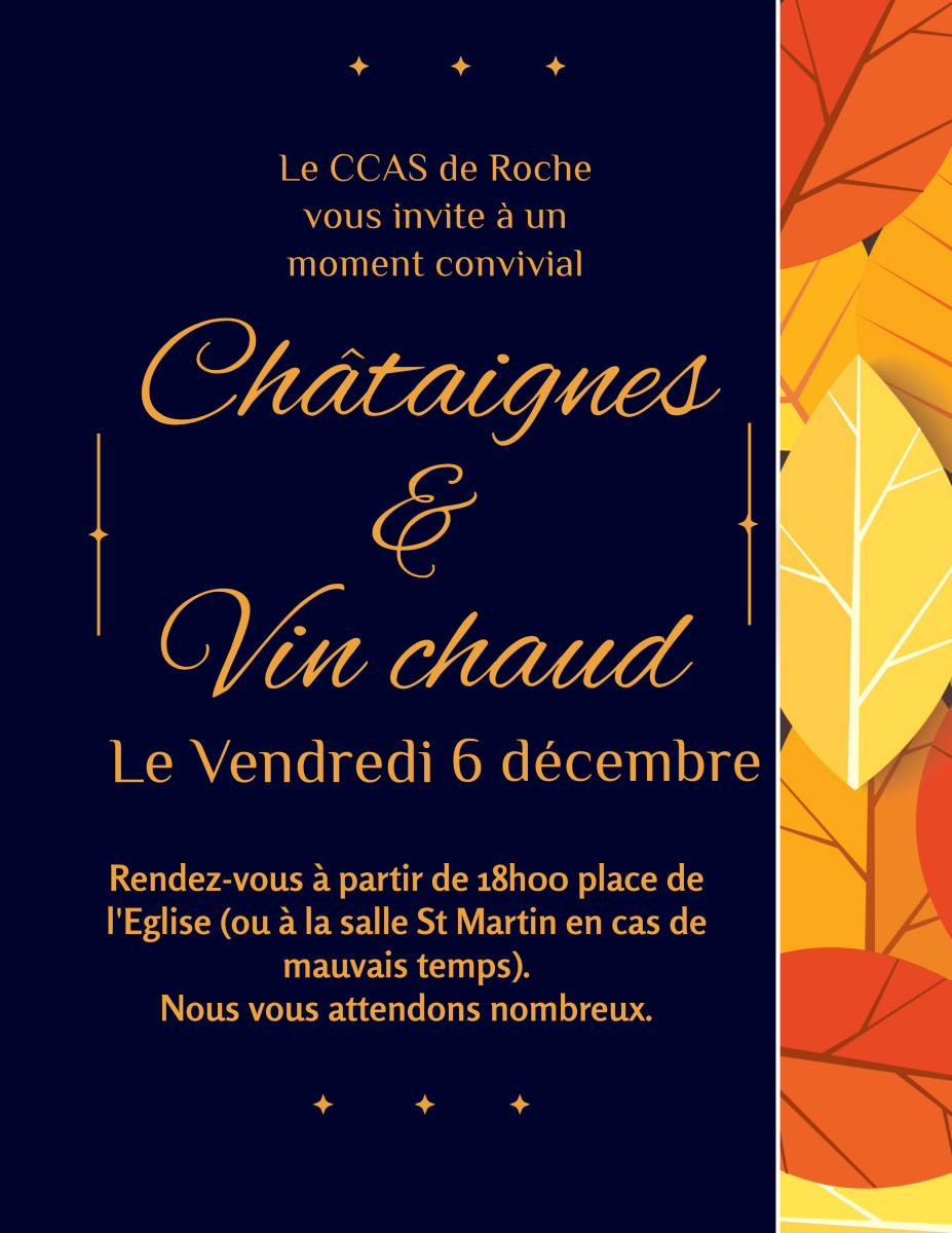 Animation châtaignes et vin chaud le 6 décembre à Roche