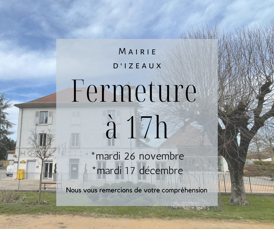 FERMETURE EXCEPTIONNELLE MAIRIE