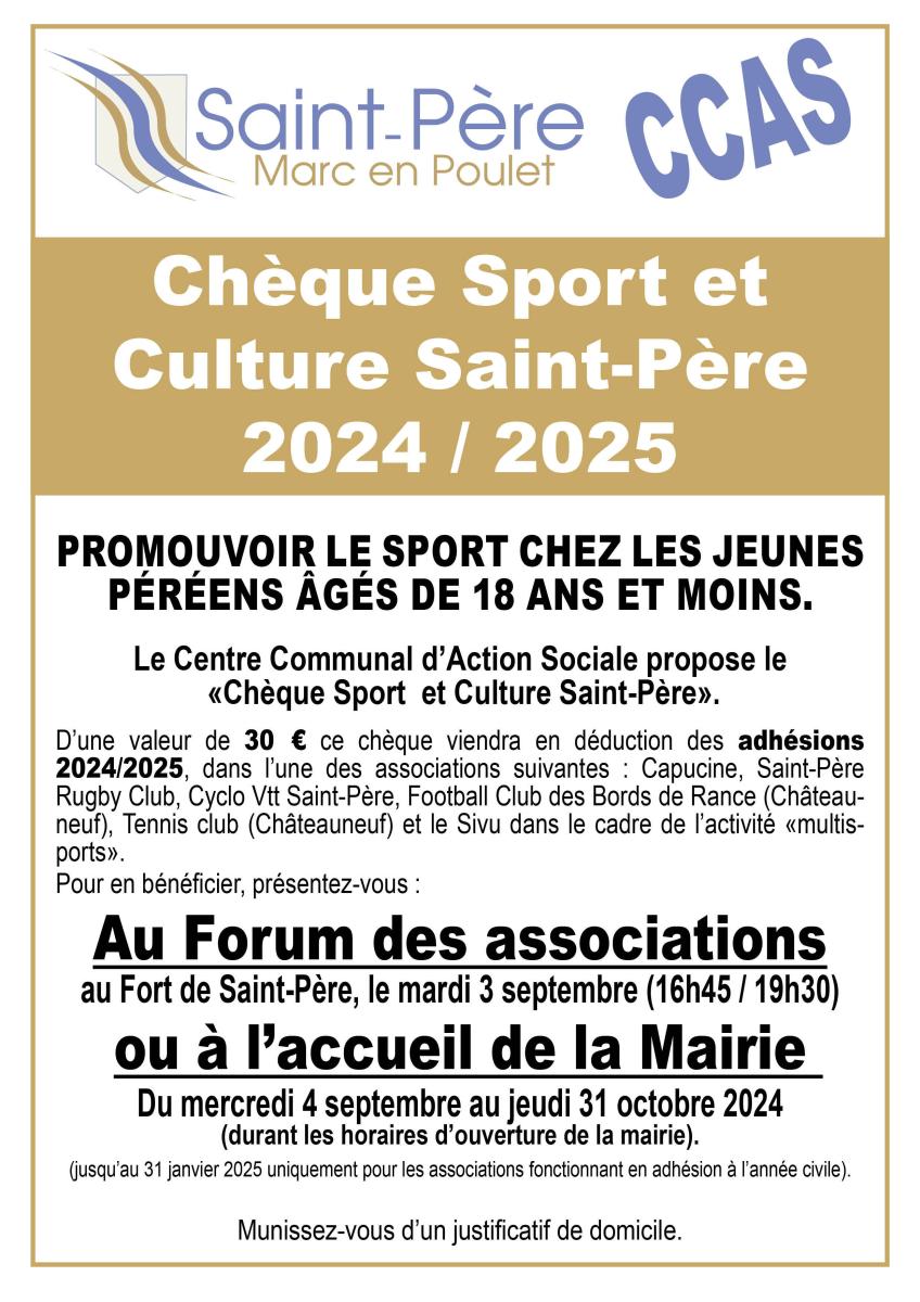 CHEQUE SPORT ET CULTURE