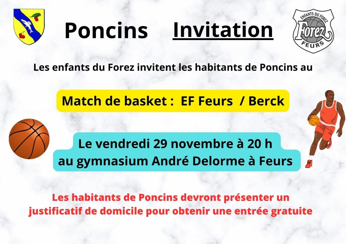 Match de Basket Feurs / Berck 29 novembre