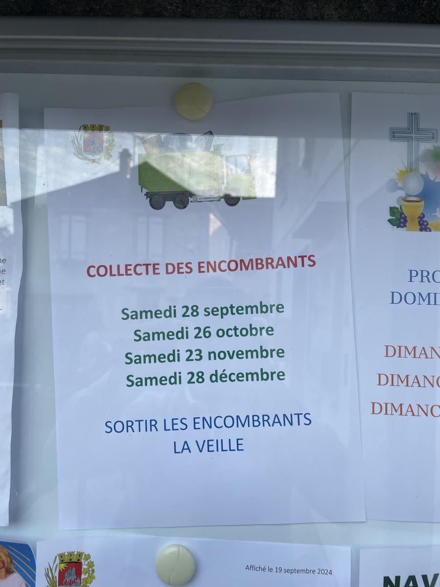 ⚠️ Collecte des encombrants (1/1)