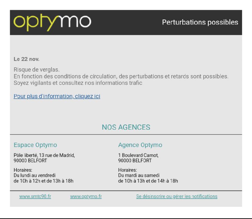 OPTYMO. PERTURBATIONS POSSIBLES