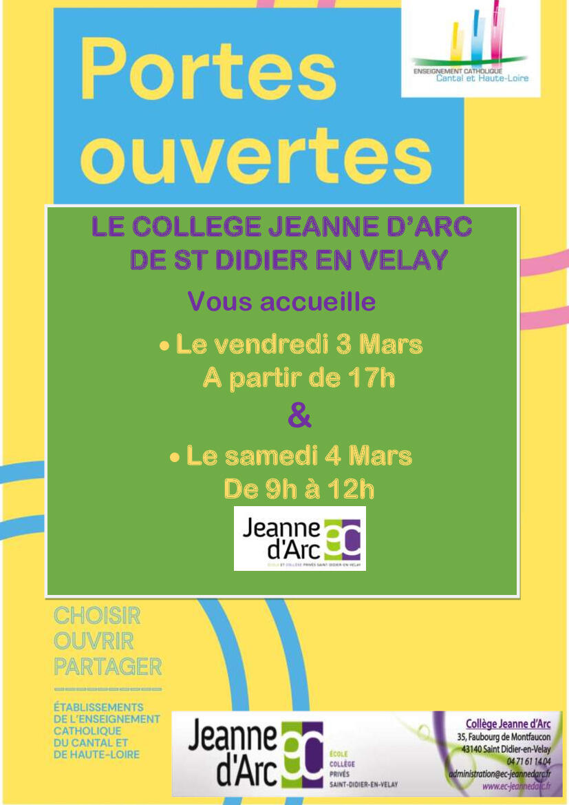 Actualités Portes ouvertes école et collège Jeanne d'Arc Actualité illiwap de Mairie de Actualités Portes ouvertes école et collège Jeanne d'Arc Actualité illiwap de Mairie de