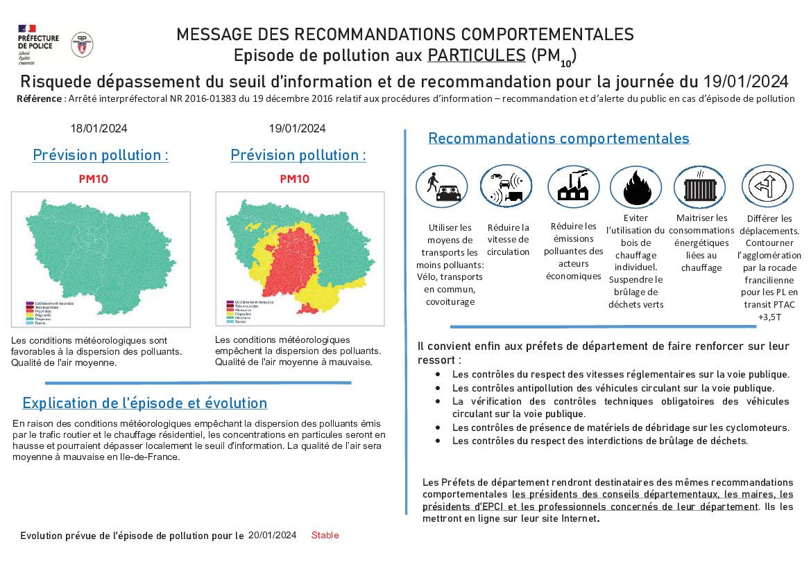 News Information Risque De Pollution En Ile De France Mairie D