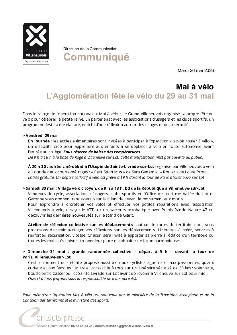 Communiqué de presse