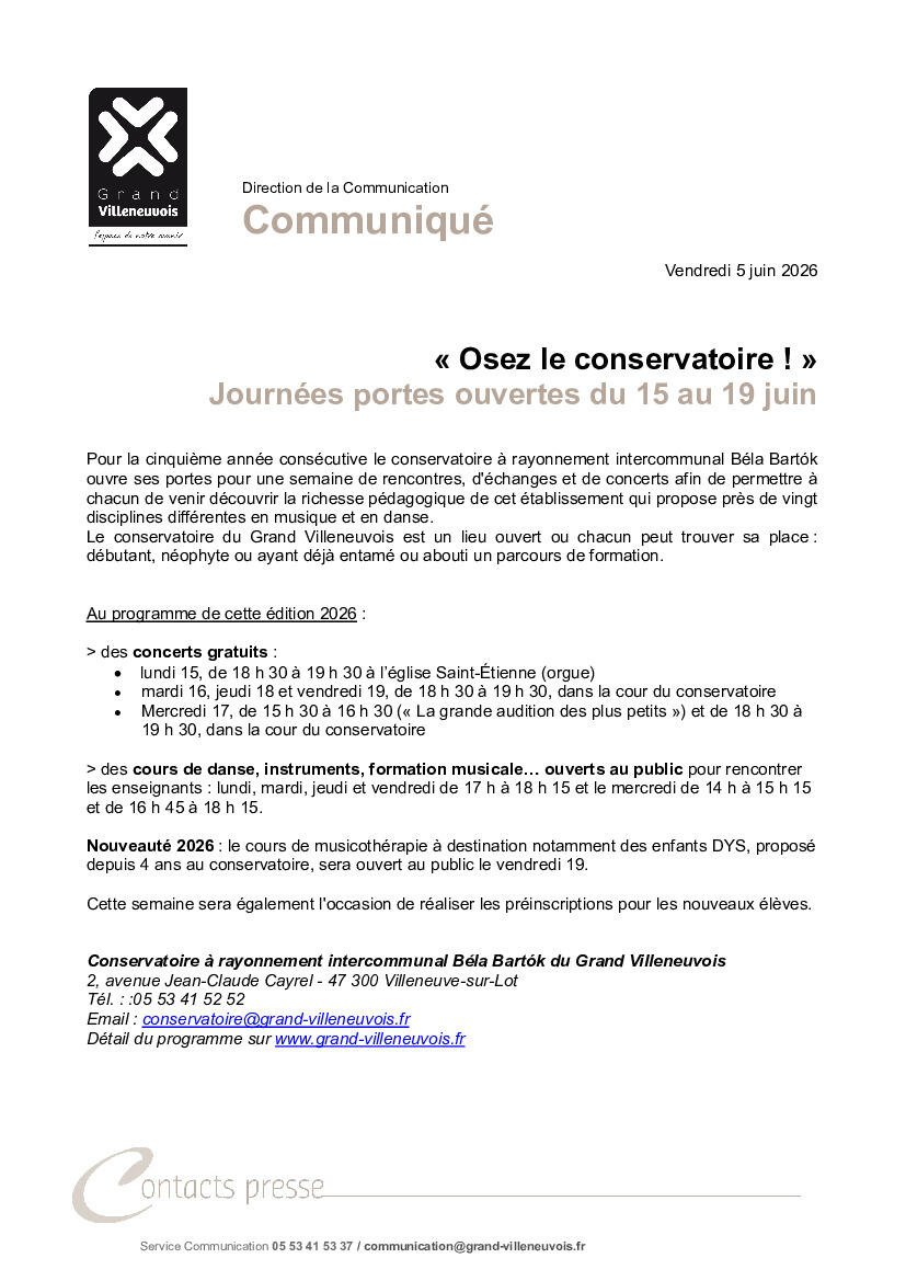 "Osez le conservatoire"