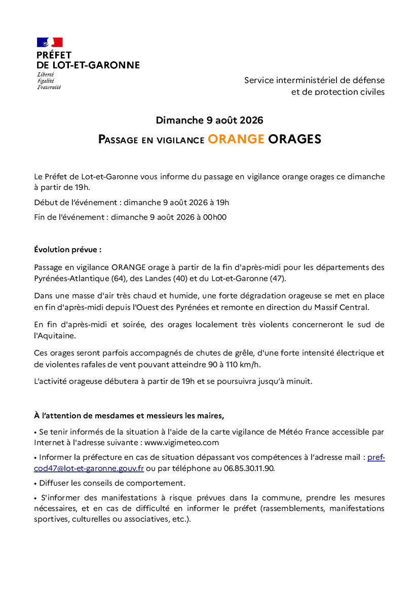 ALERTE ORAGES CE SOIR