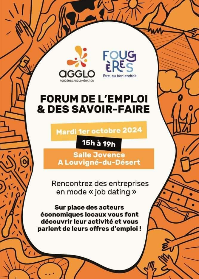 Forum emploi et savoir-faire : mardi 1er octobre à Louvigné