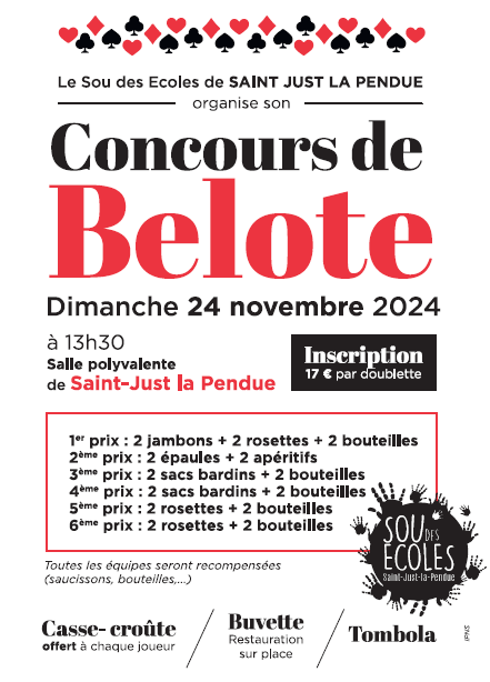 Concours de belote du sou des écoles.