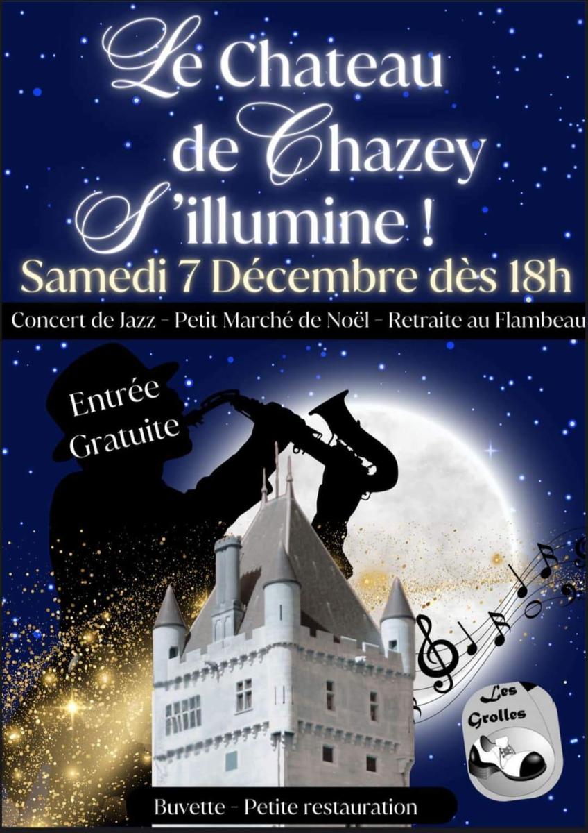 Le château de Chazey s'illumine