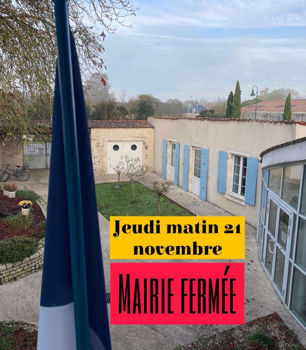 Jeudi matin, la mairie sera fermée