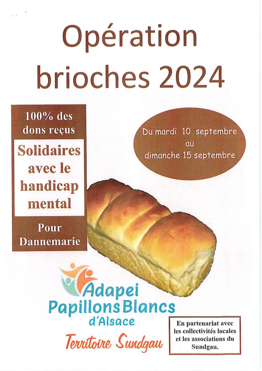 Opération brioches 2024 au profit des Papillons Blancs