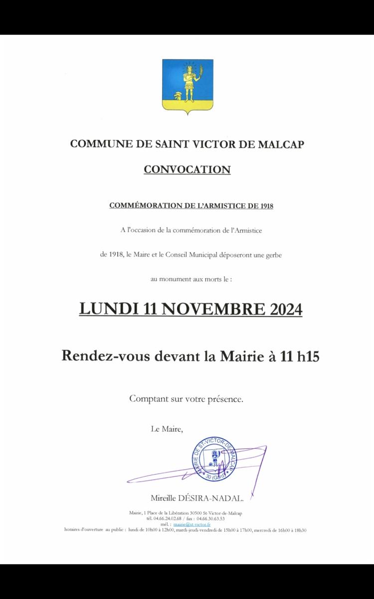 Cérémonie du 11 novembre 2024