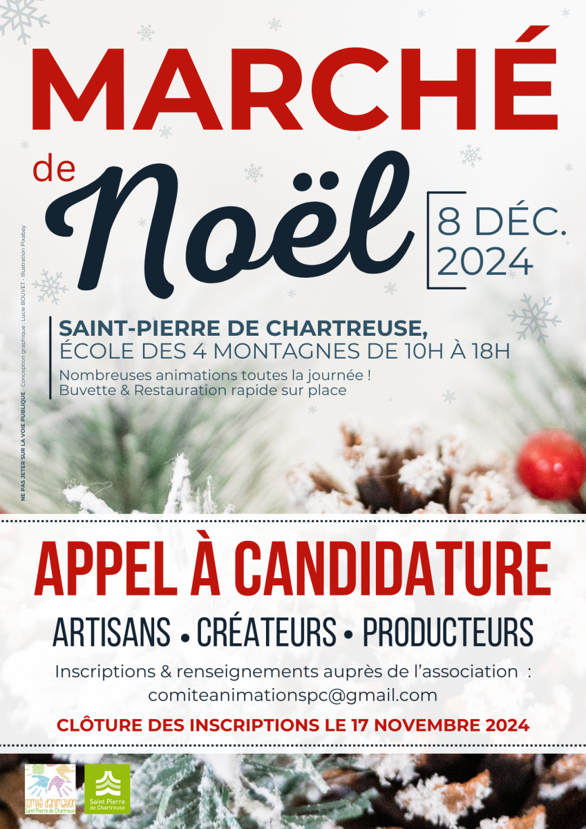 [INFO] APPEL À CANDIDATURE MARCHÉ DE NOËL