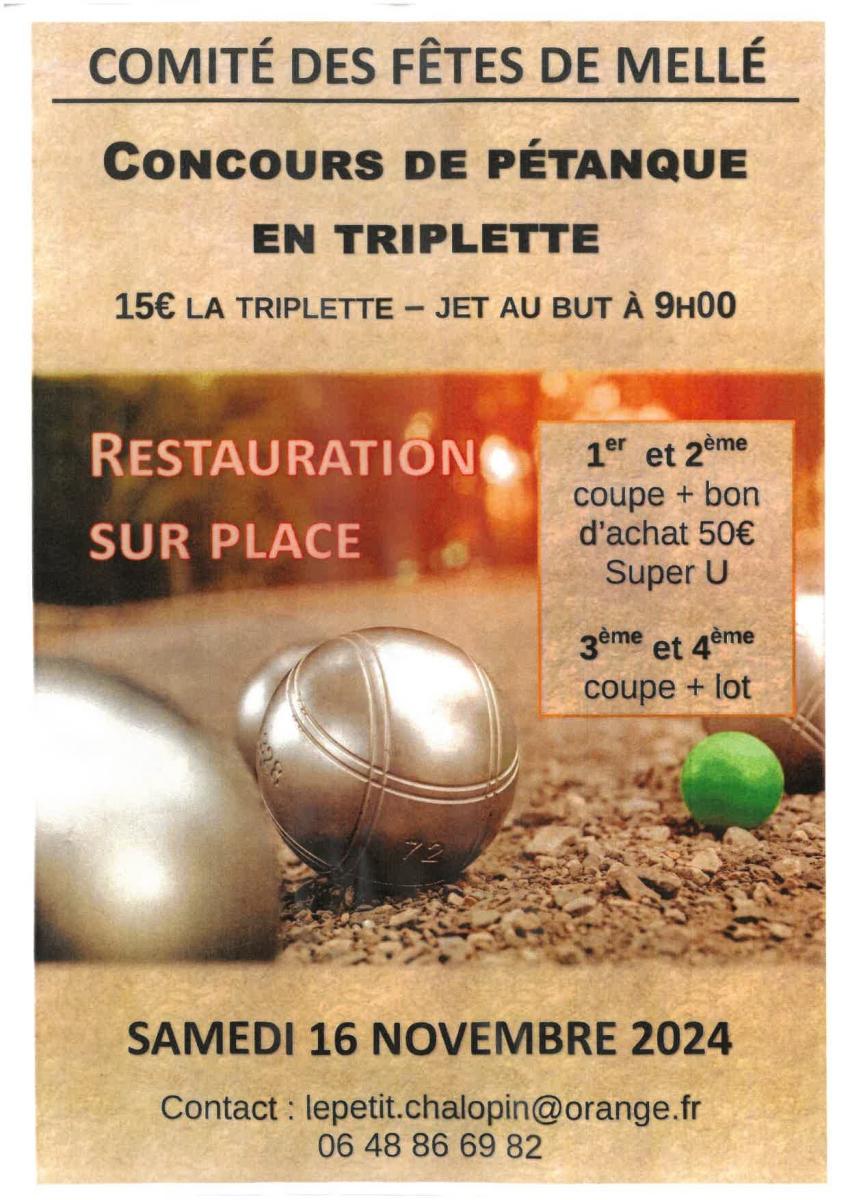 Concours de pétanque : samedi 16 novembre