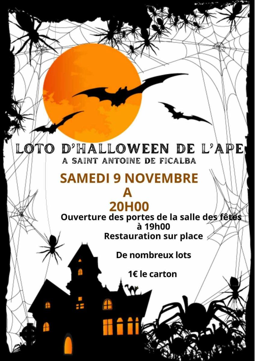 ce samedi 9 nov. Loto de l' Association des parents d'élèves