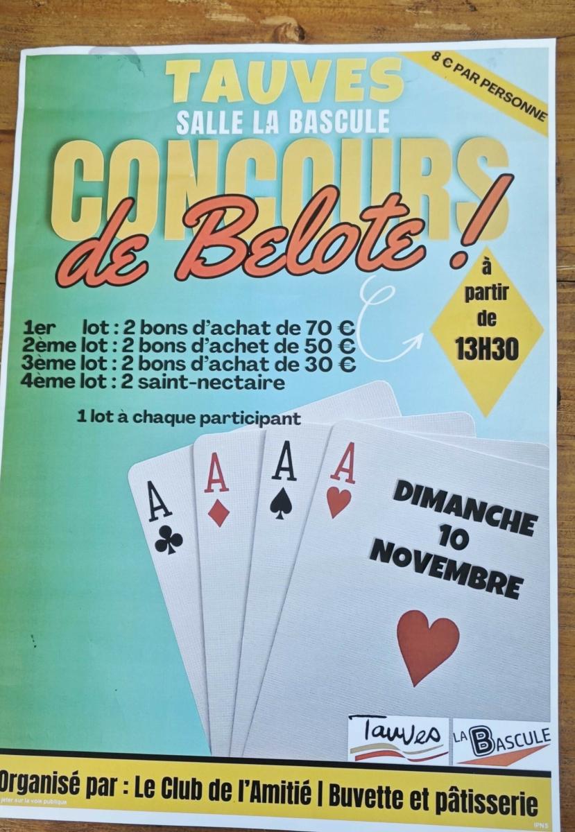 Avis aux amateurs(rices) de Belote