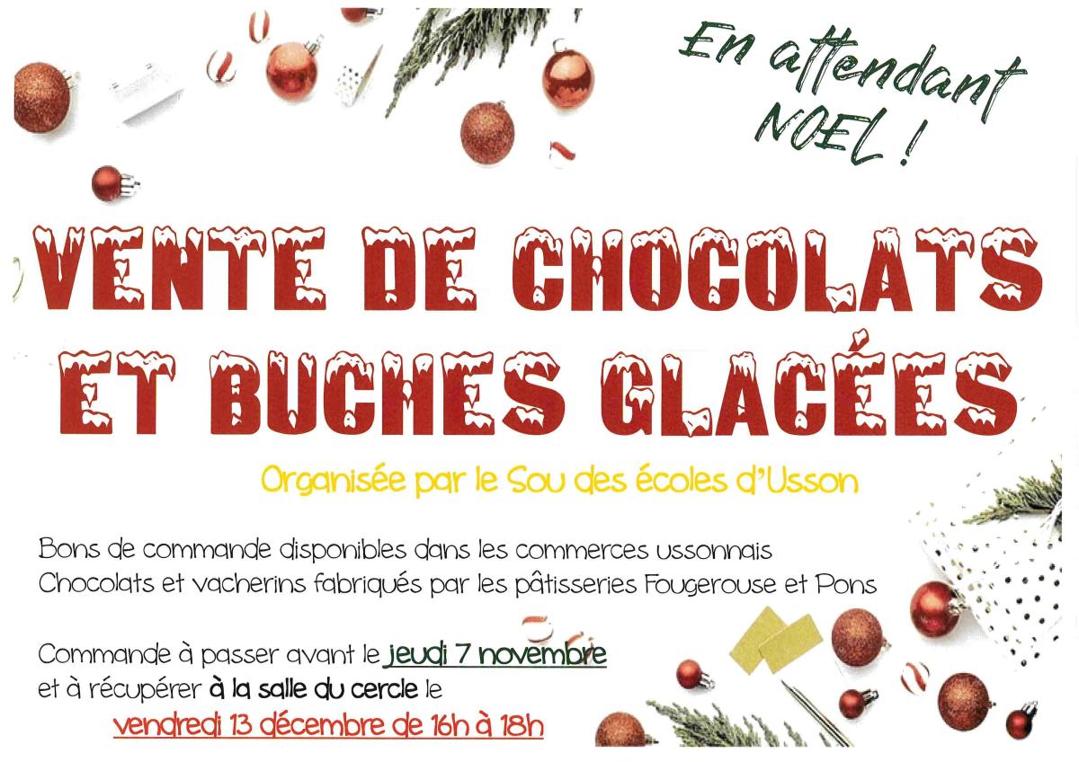 Vente de chocolats et buches glacées