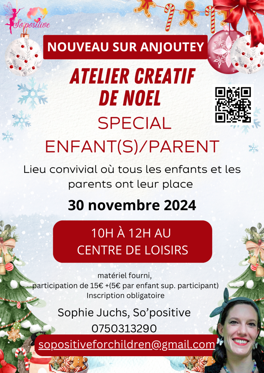 Nouveau : atelier créatif de Noël spécial enfant/parent