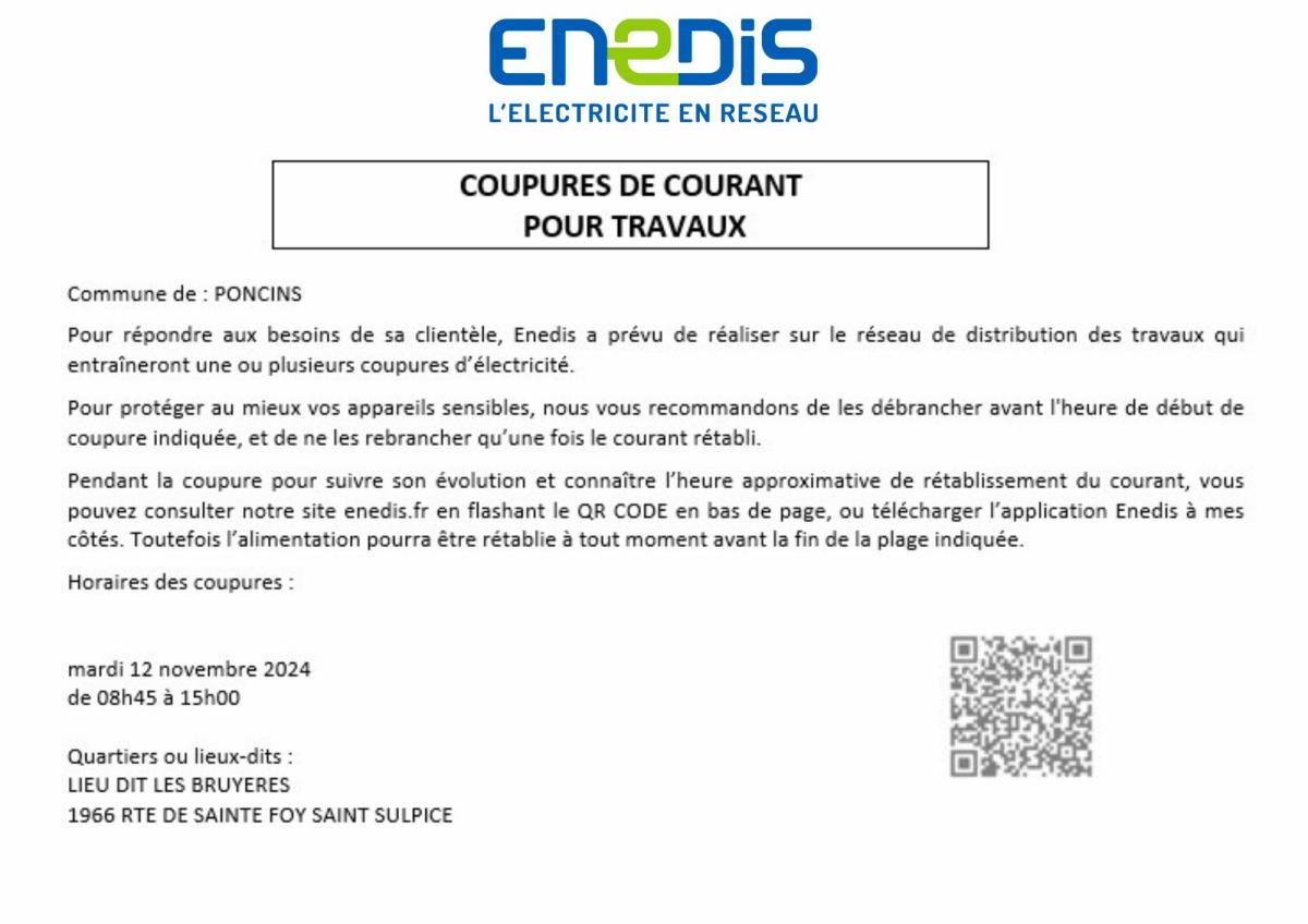 Coupure d'électricité