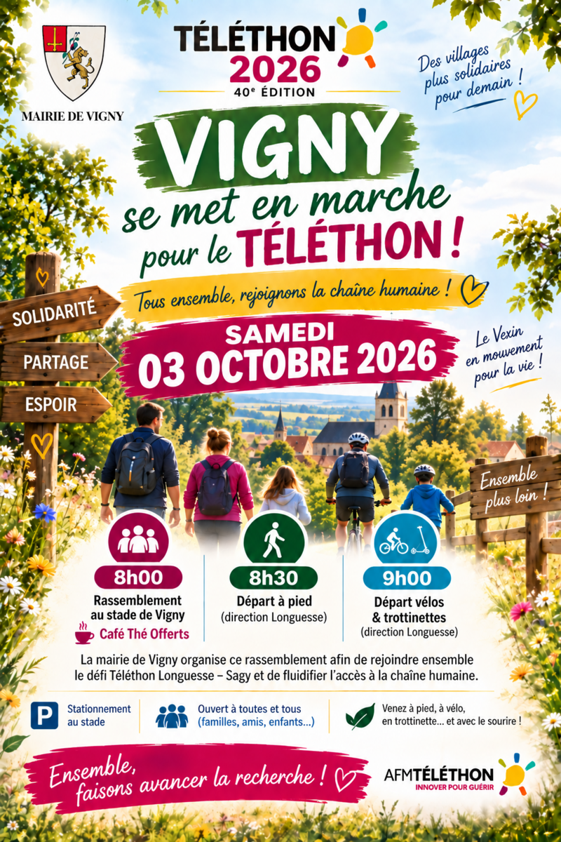 TÉLÉTHON 2026 - SAMEDI 3 OCTOBRE à VIGNY