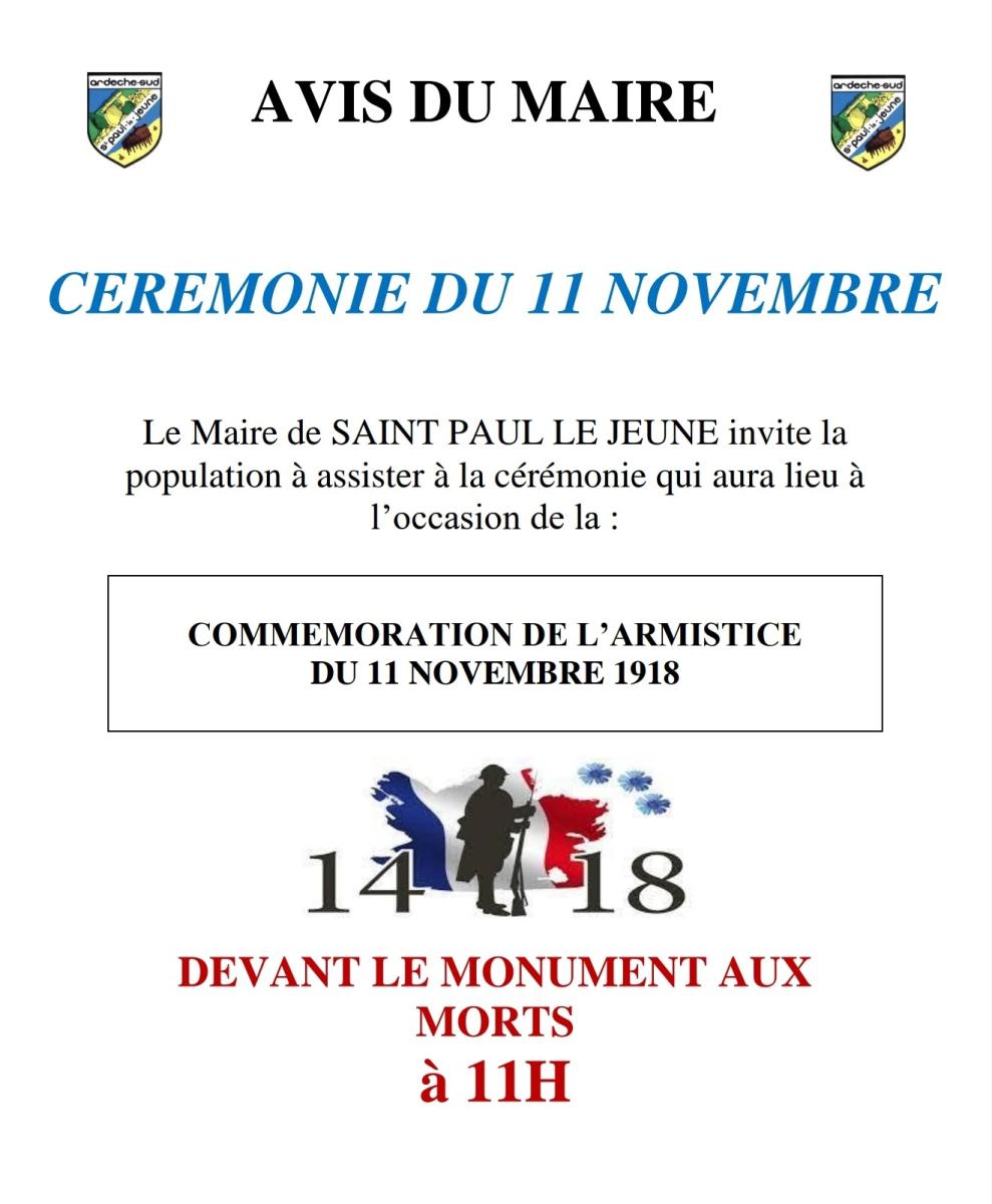 Cérémonie  du 11 novembre